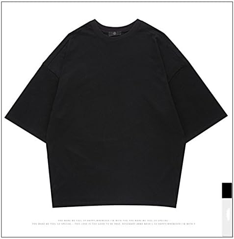 Lunaya Essentials Men's Performance Regular Oversized Fashion Short-Sleeve T-Shirts-Black-M