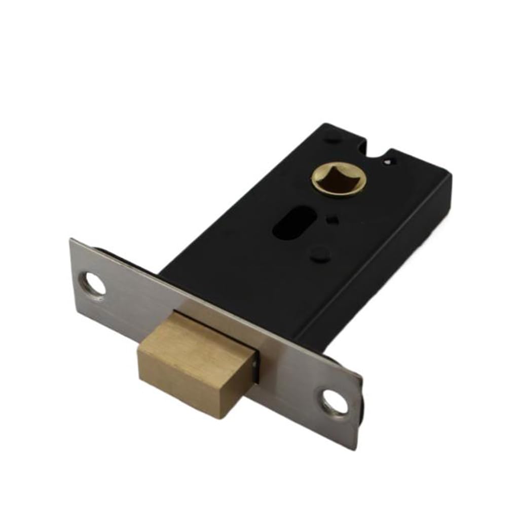 Deadbolt Lock Solid Brass Latch Deadlock Stainless Steel Plate Internal Door Lock Mortice Latch for Sliding WC Washroom Toilet Bathroom Door