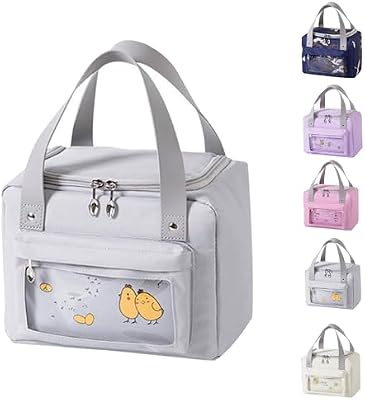 sac isotherme sac isotherme repas lunch bag isotherme femme petit sac repas portable 6L (travail ecole dejeuner quotidien) Gris