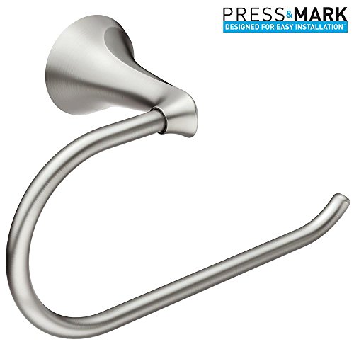 Moen Darcy Single Post Toilet Paper Holder with Press and Mark in Brushed Nickel