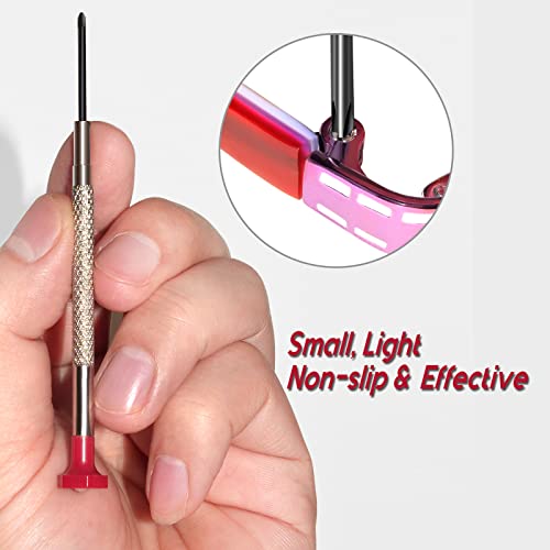 TEKPREM 6 in1 Small Mini Screwdriver Set with Case, Eyeglass Repair Precision Screwdrivers Tool Kit with Phillips and Flathead Screwdriver for Glasses,Watches & Jewelers