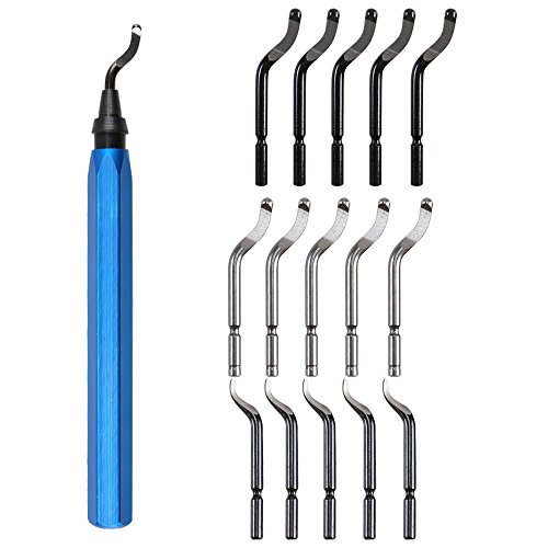 Deburring Tool Kit, Dayree 15pcs High-Speed Steel Rotary Deburr Tool Set with a Handle, for Aluminum, Plastic, Wood, Copper and Steel - Thumbnail 7
