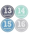 Months in Motion 115 Monthly Baby Stickers Baby Boy Month 1-12 Milestone Sticker (Months 13-24)
