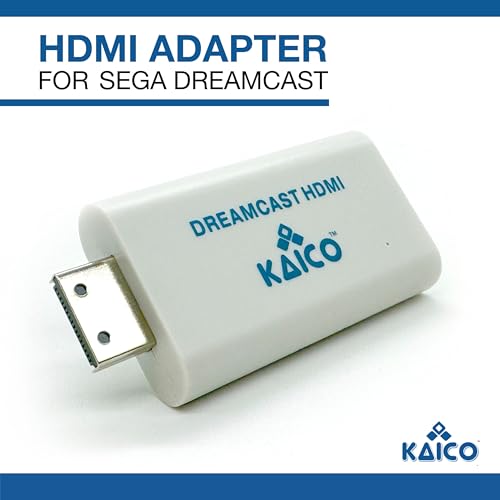 Kaico Sega Dreamcast HDMI Adapter – Plug & Play HDMI Converter for Sega Dreamcast Console – Supports DC VGA & RGBS Output – All-in-One AV Cable for All Dreamcast Games