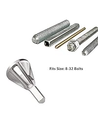 Deburring   Herramienta externa para chamfer (acero inoxidable, para taladro con 6 brocas de combinación y boquilla de grifo, se adapta a pernos de tamaño 8 32)