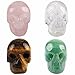 Rockcloud Healing Crystal Stone Human Reiki Skull Figurine Statue Sculptures Mixed Stone(Pack of 4) 1