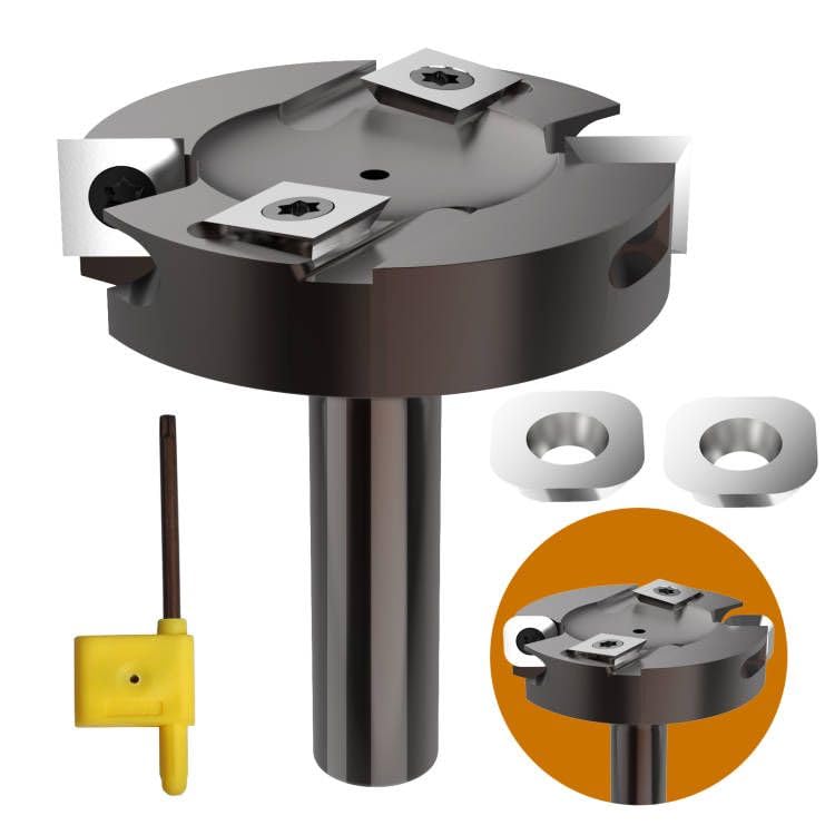 RKURCK CNC Flattening Slotting Bottom Cleaning Router Bit, 1/2 Shank, 2-1/2 Inch Cutting Diameter, 1/2 Cutting Thickness, Wood Planer Bit Milling Cutter