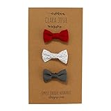 Classic Baby Girl Bows - 3-Pack Alligator Clip Hair Bows for Infants - By Clara Josie (Small, RBG)