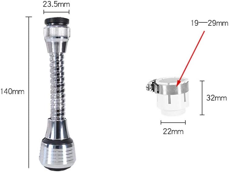 2 x 360 Degree Kitchen Tap Aerator Rotating Water Swivel Faucet for