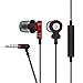 In Ear Headphones, Vomercy Wired Earphones Earbuds, Deep Bass HiFi Stereo Headphones with Built-in Mic, Volume Control, Red