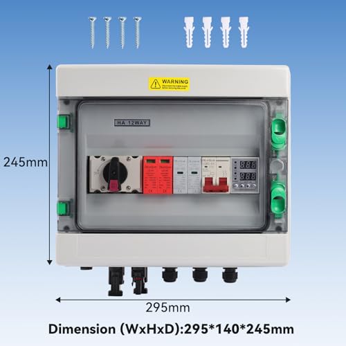 Surge Protection for Photovoltaic Systems - DC 1000V 32A Solar Junction Box, Dissecting Switch with Protection Against DC 1000V/AC 230V Distribution Box