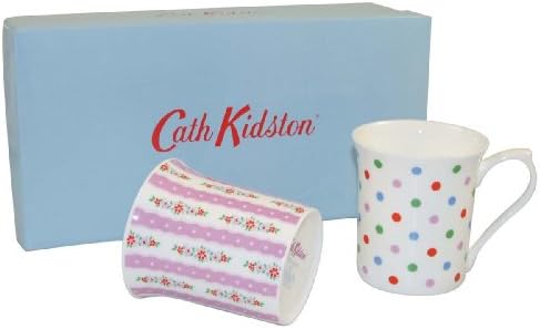 Churchill China Cath Kidston Pastel Pink & Spot Gift Box of 2 Mugs