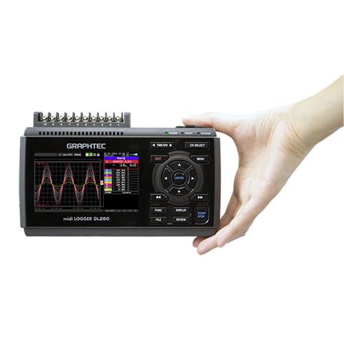 Graphtec GL260 10-Channel Data Logger: Voltage, Temp, Humidity, Pulse, Logic - 8GB Storage, Replaces GL240