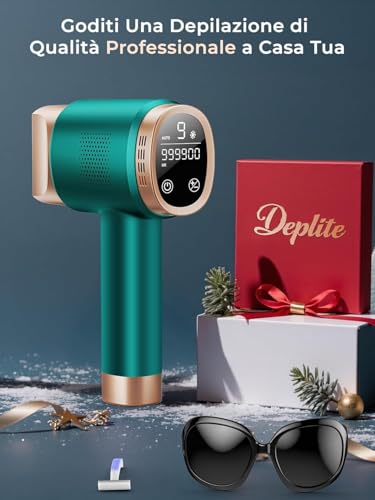 Pulsed Light Epilator with Ice Cooling Function, LCD Touch Screen, Automatic Scrolling Mode, Pulsed Light Epilator for Women and Men, Face, Armpits, Bikini, Body
