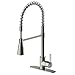 ENZO RODI Kitchen Faucets Commercial Solid Brass Single Handle Single Lever Pull Down Sprayer Spring Kitchen Sink Faucet, Brushed Nickel ERF7343377AP-10