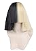 Half Blonde and Black 2 Tone Hair Short Straight Cosplay Costume Wig for Women (only wig)