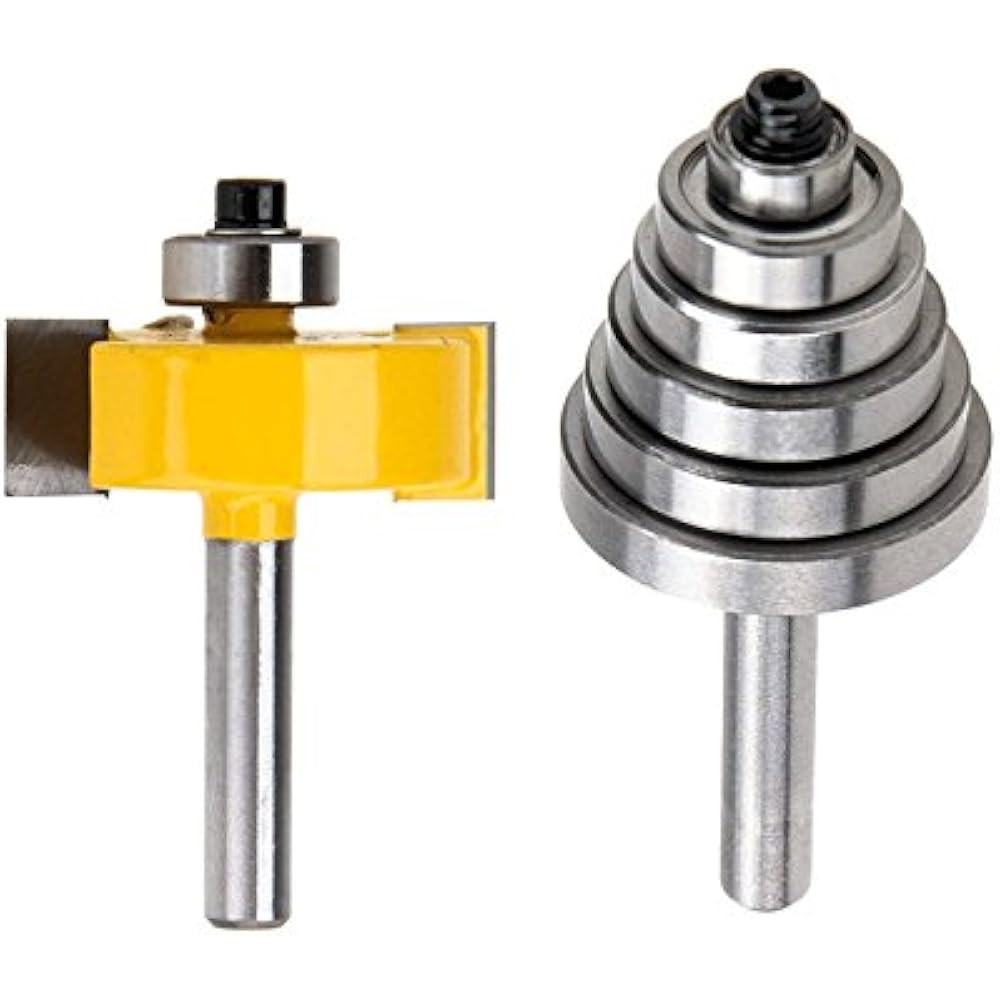 1/4Inch Shank Edge Treatment & Grooving Bits Rabbet Router With 6