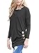 UniDear Womens Casual Tunic Buttons Decor Crew Neck Shirts Loose Tops