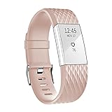 For Fitbit Charge 2 Bands, Adjustable Replacement Bands for Fitbit Charge 2 with Metal Clasp Small Large Pink