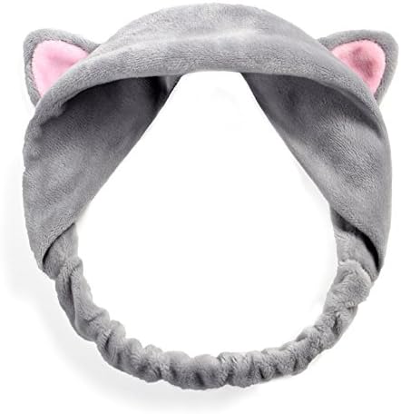 Yogoo Cat Ears Headbands for Sports, Beauty Hair Bands Tool for Women (Grey)