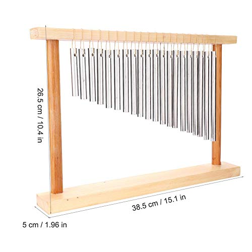 Cocoarm Single Row Bar Chime,20 Bars Wind Chime Bell Musical Percussion Instrument Wooden Frame Solid Aluminum Pipe - Thumbnail 4