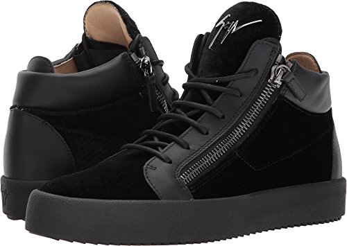 Giuseppe Zanotti  Men s May London Mid Top Velvet Sneaker Black Shoe