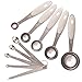 10-Piece Measuring Spoon Set By Chef élite Kitchenwares | Deluxe Stainless Steel Measuring Spoons Utensil Set With Engraved US And Metric Readings | Perfect For Liquid And Dry Ingredients (Light Gray)