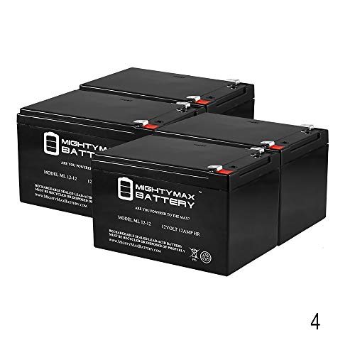 Mighty Max Battery ML12-12 - 12V 12AH F2 UPS Battery for Minuteman EBP2 BATTERY PACK - 4 Pack brand product