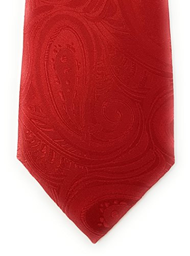 Labiyeur Paisley Medium Men's Tie Necktie (Red)
