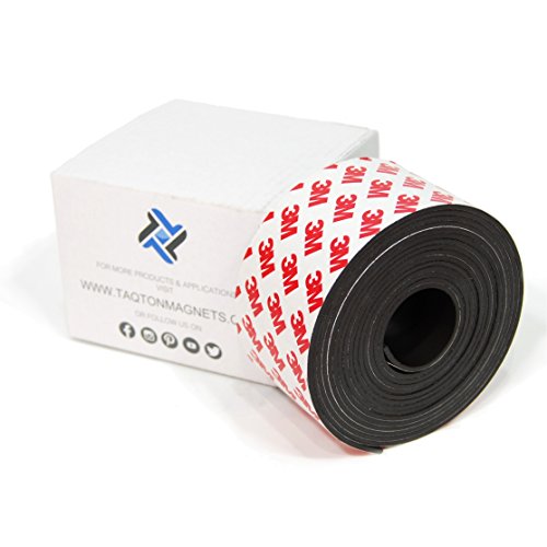 TAQTON Flexible Magnetic Tape - 2 Inch x 10 Foot. Industrial Strength With Adhesive Back for All DIY, Home and Industrial Needs