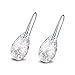 Osiana Teardrop Drop Hook Dangle Earrings Made With Swarovski Crystals White Patina