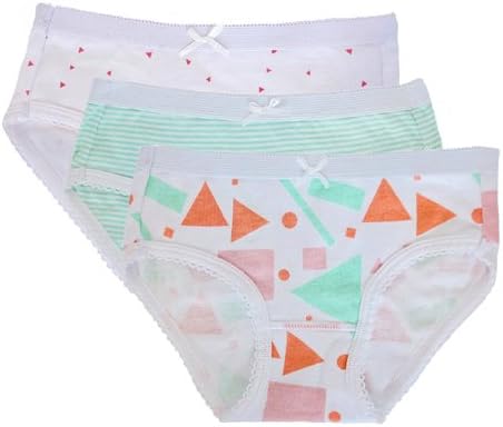 Feathers Girls Mod Print Tagless Briefs Underwear Super Soft Panties 3-Pack