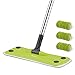 Professional Microfiber Mop OUNUO 360 Rotating Hardwood Floor Mop with Stainless Steel Handle and 3 Washable Reusable Flat Mop Pads for Wet or Dry Floor Cleaning