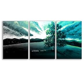 Canvas Wall Art Abstract Cloud Tree Pictures Home Wall Decorations for Bedroom Living Room Oil Paintings Canvas Prints Framed - 16"x24" x 3 Panels