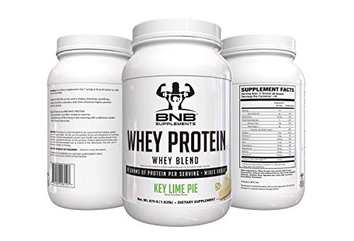 BNB 100% Whey Protein - Key Lime Pie Flavor- 21g of Protein per Serving - 30 Servings - Mixes Easily - Delicious Protein Recovery Shake - by BNB Supplements