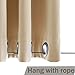NICETOWN Balcony Privacy Curtains Outdoor - Multifunctional Triple Weave Microfiber Grommet Wind Prevention Room Darkening Drape, Insulated Drapery (Cream Beige, 52 Inch by 108 Inch, Beige)