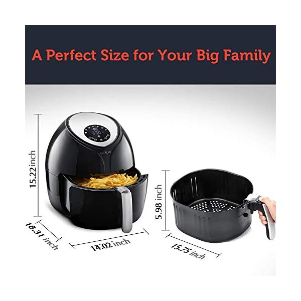 Ultrean 8.5 Quart Air Fryer, Electric Hot Air Fryers XL Oven Oilless Cooker with 7 Presets, LCD