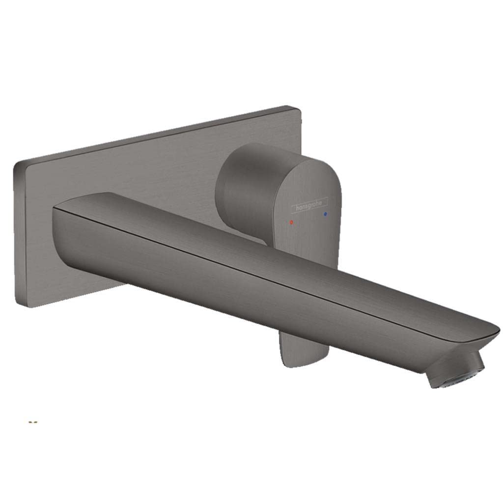 hansgrohe Talis E Flush-Mounted Tap with Spout Length 225 mm for Wall Mounting Brushed Black Chrome
