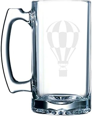 Hot Air Balloon - Festival Competition Flying Enthusiast - 26.5 Ounce Glass Mug Stein