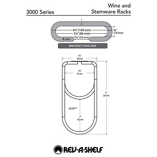 RevAShelf 315011ORB 11Inch Under Wine Glass Rack and