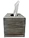Chiaravita Vintage Rustic Rectangular Torched Wood Facial Tissue Box Cover Dispenser – Farmhouse White Washed Home Decor for Kitchen, Bedrooms, or Bathroom