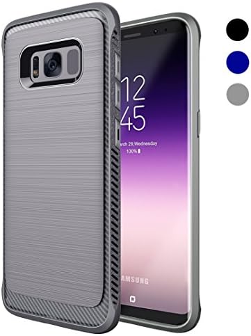 Samsung Galaxy S8 Plus Case, VANSIN [Air Cushion] Ultra Thin Slim Fit Shockproof Protective Cover with Carbon Fiber &amp; Wire Drawing Process Case for Samsung Galaxy S8 Plus (2017) - Gray