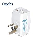 Ceptics 3 Outlet Travel Adapter Plug Type I for Australia, New Zealand
