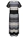 Chicwe Women's Plus Size Luxury Raglan Sleeves Maxi Dress with Belt 18, Multi Grey