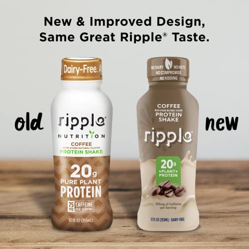 Ripple Vegan Protein Shake Coffee Flavor 100mg of Caffeine 20g