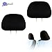 Yupbizauto 2X Cars Trucks & Cover DVD tv Monitors Solid Black Polyester Universal Headrest Covers with Foam Backing- Set of 2 primary