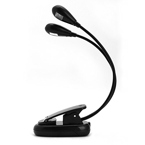 Delight eShop Clip On LED Book Light Arm Reading Laptop Music Stand Tablet PC iPad Travel Lamp