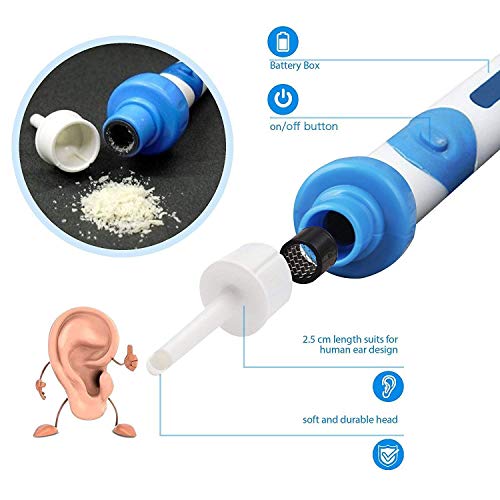 Portable Automatic Electric Vacuum Ear Wax Earwax Removal Tool Kit, Ear Vacuum Cleaner Easy Earwax Remover Soft Prevent Ear-Pick Clean Tools Set for Adults Kids