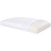 SUQ I OME Slim Sleeper- Thin Latex Foam Pillow for Bed Sleeping, Firm,Low Profile for Side, Back, and Stomach Sleepers,Cube White
