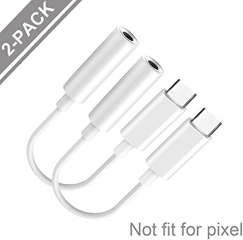 USB Type C to 3.5mm Headphone Jack Adapter,USB C to Aux Audio Adapter Microphone Connector Cable for Motorola Moto Z,Huawei P20 Pro/Mate 10 Pro, Xiaomi 6/MIX2S (White)